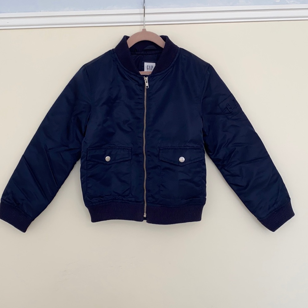 GAP Kids Bomber Jacket With Removable Faux Fur Collar